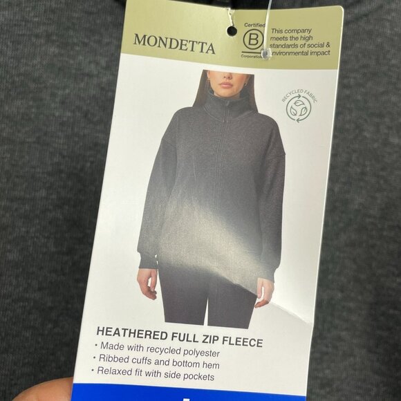 NWT Mondetta Women's L Heathered Full Zip Fleece Jacket - Picture 5 of 11